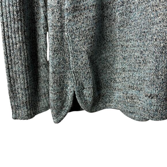 J. Jill PureJill Linen Blend Marled Lightweight Sweater in Navy Square Pocket M - Picture 3 of 9